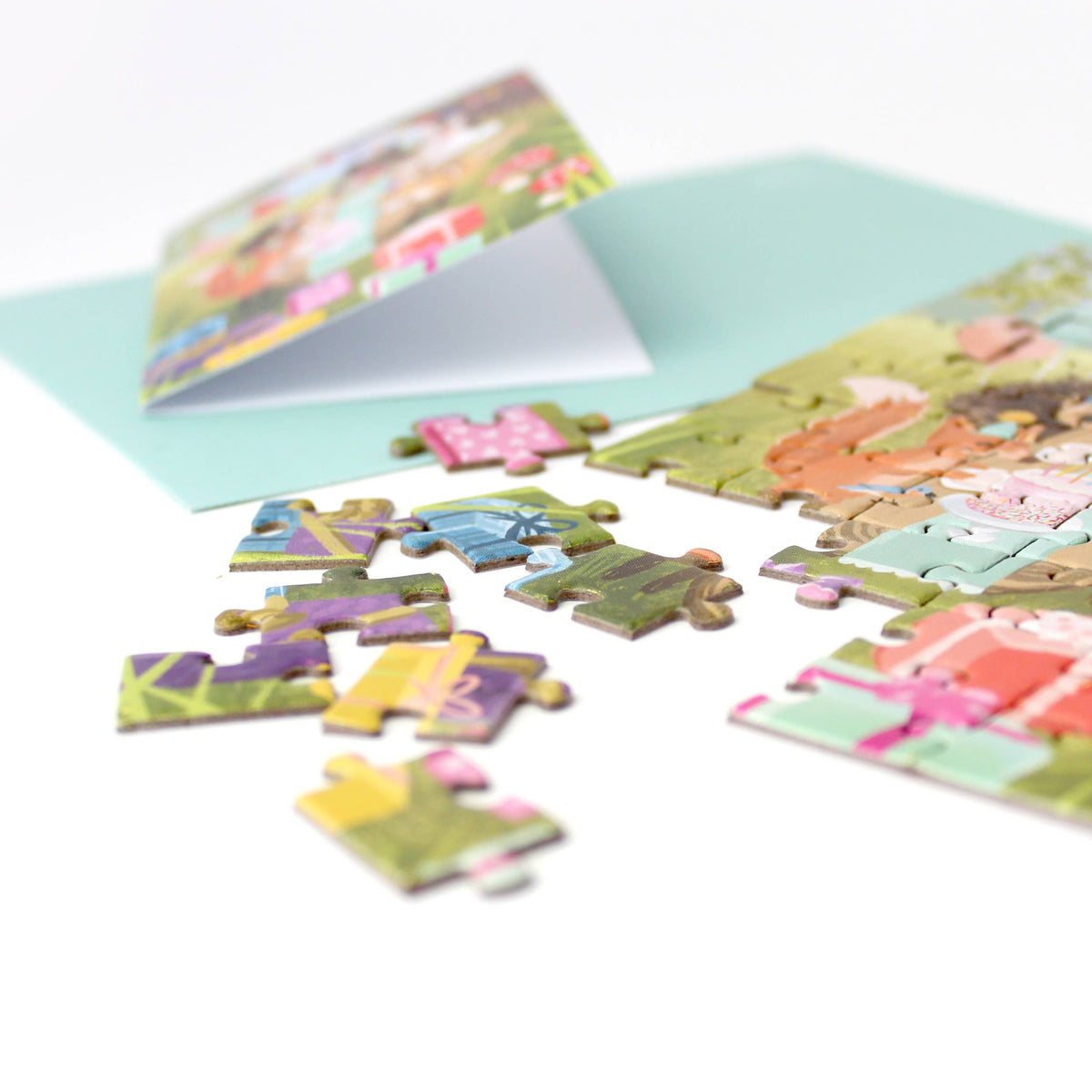 Woodland Party Puzzle Greeting Card