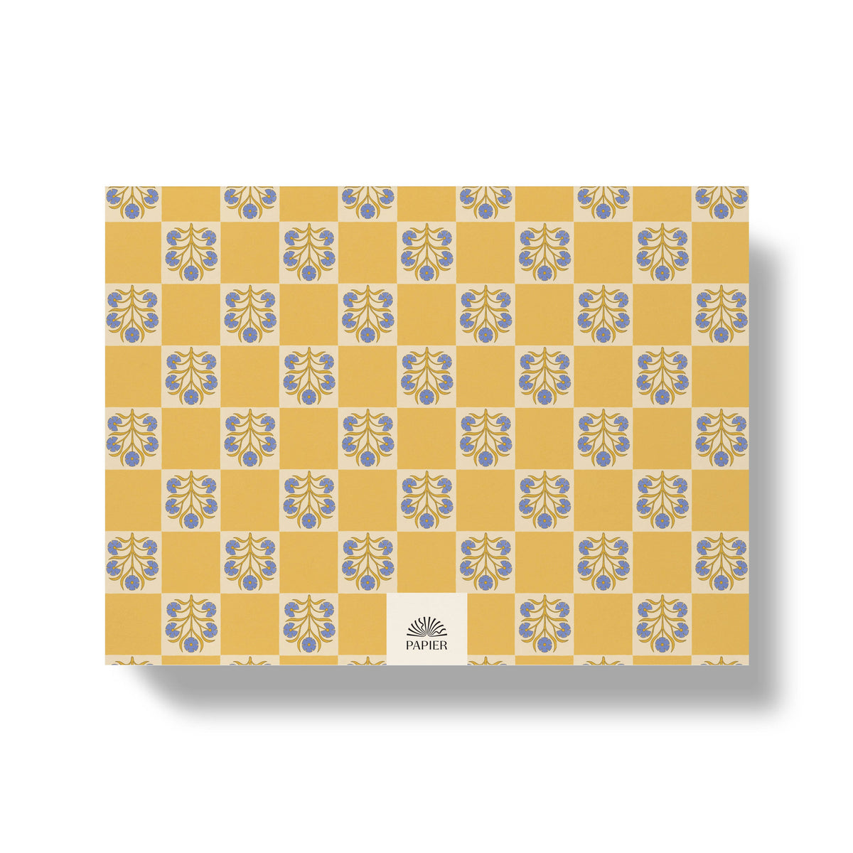 Weekly Desk Planner, Undated -  Floral Checkerboard