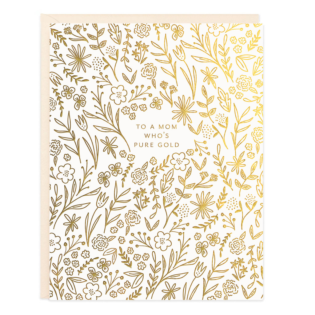 Gold Mom Card | Gold Foil Floral | Ramona & Ruth