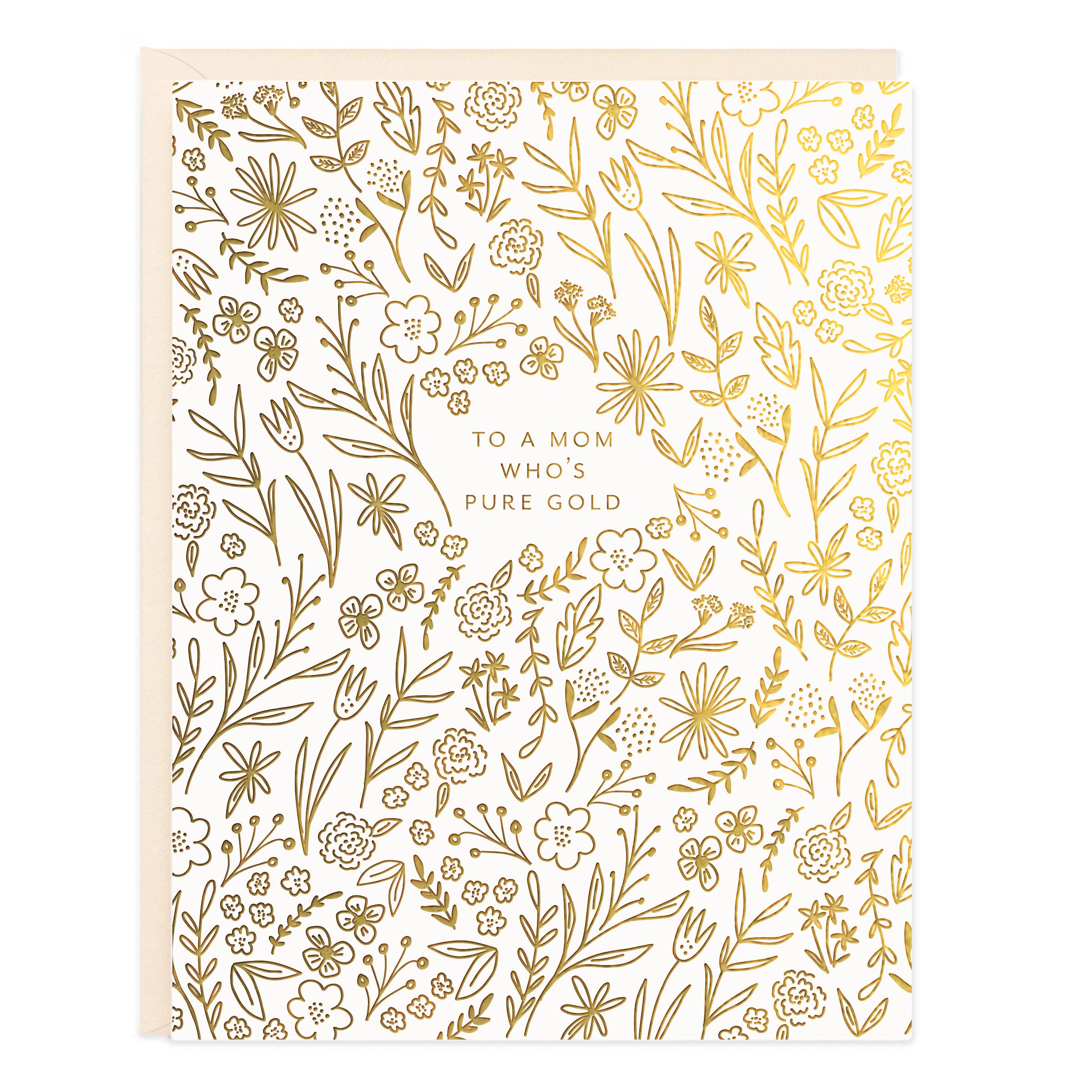 Gold Mom Card | Gold Foil Floral | Ramona & Ruth