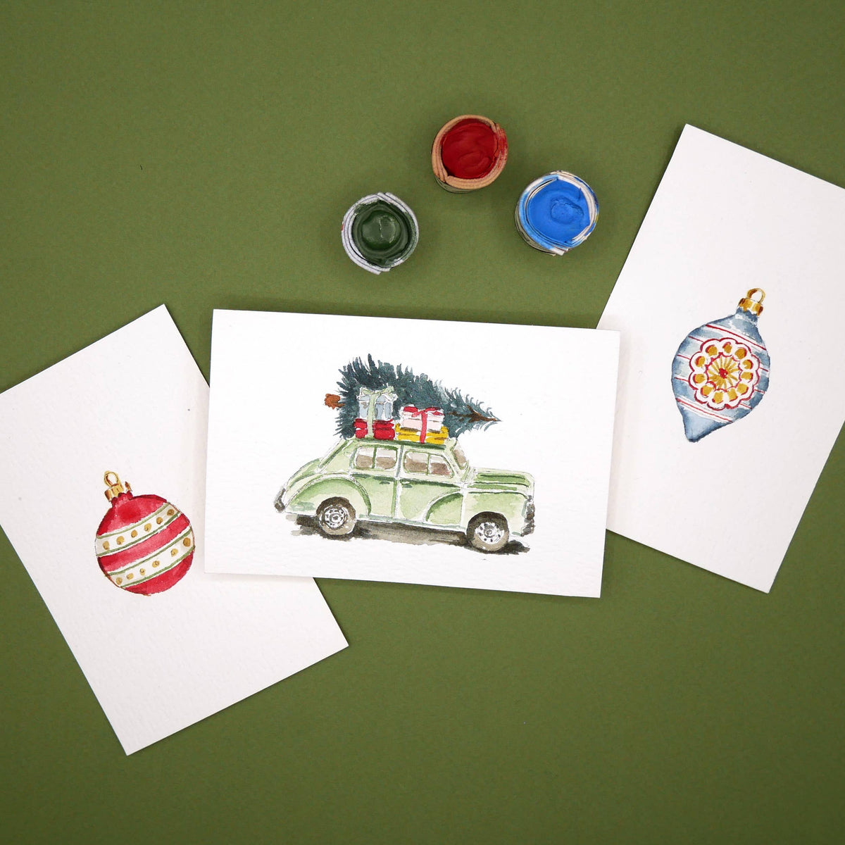 Mini Christmas Watercolor Kit No. 2 | Holiday Painting Craft Kit