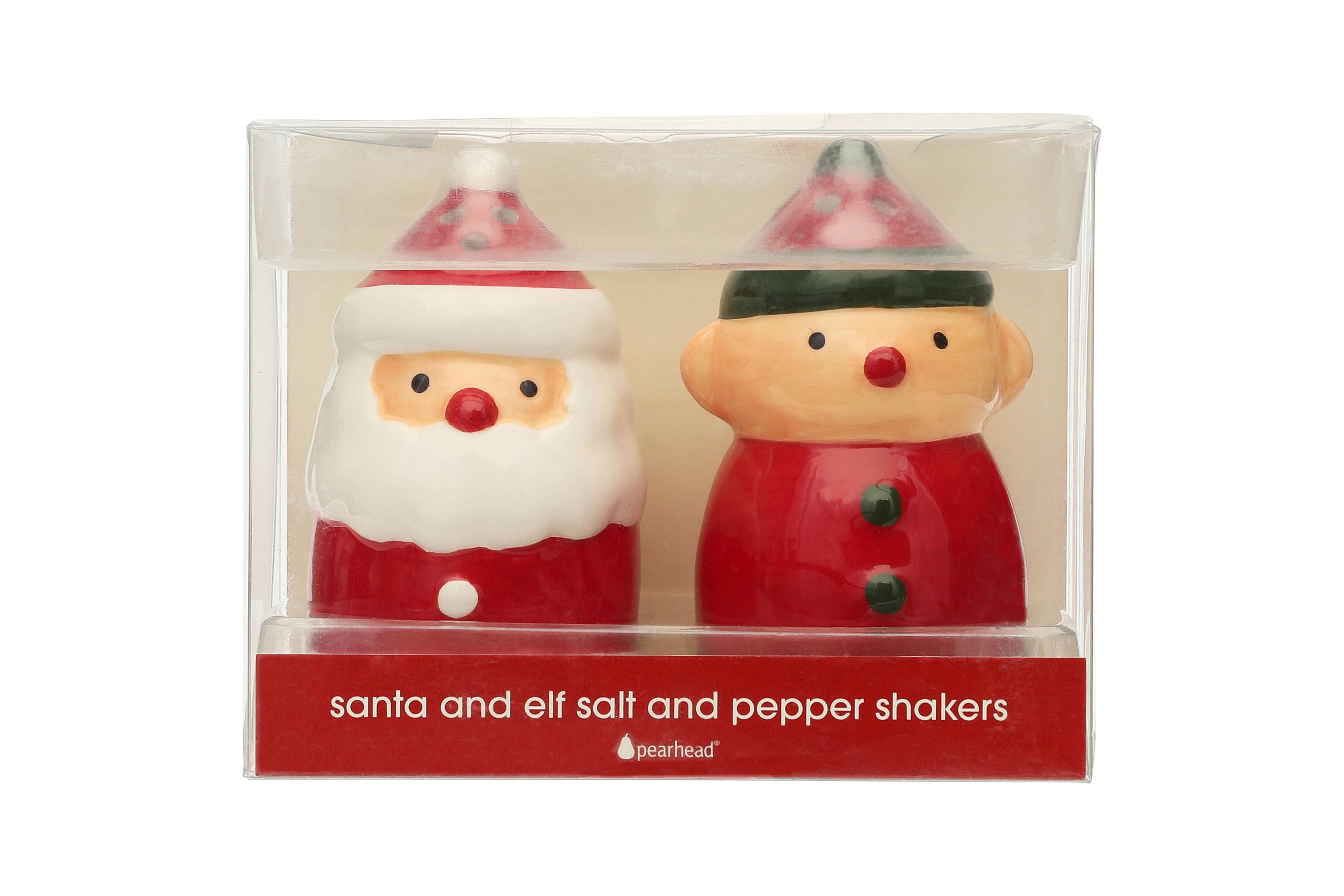 Santa & Elf Salt & Pepper Shaker Set | Ceramic Christmas Kitchen Decor