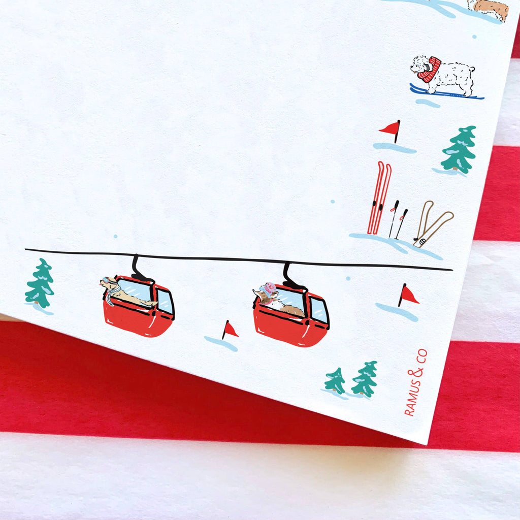 Ski Dogs Square Notepad | 100-Sheet Tear-Off Pad