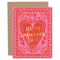 Valentine’s Day Greeting Card – Gold Foil Pink Valentine’s Card by Pippi Post