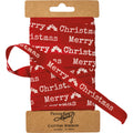 Merry Christmas Holly Cotton Ribbon | Holiday Gift Wrapping Ribbon – .75" x 10 Yards