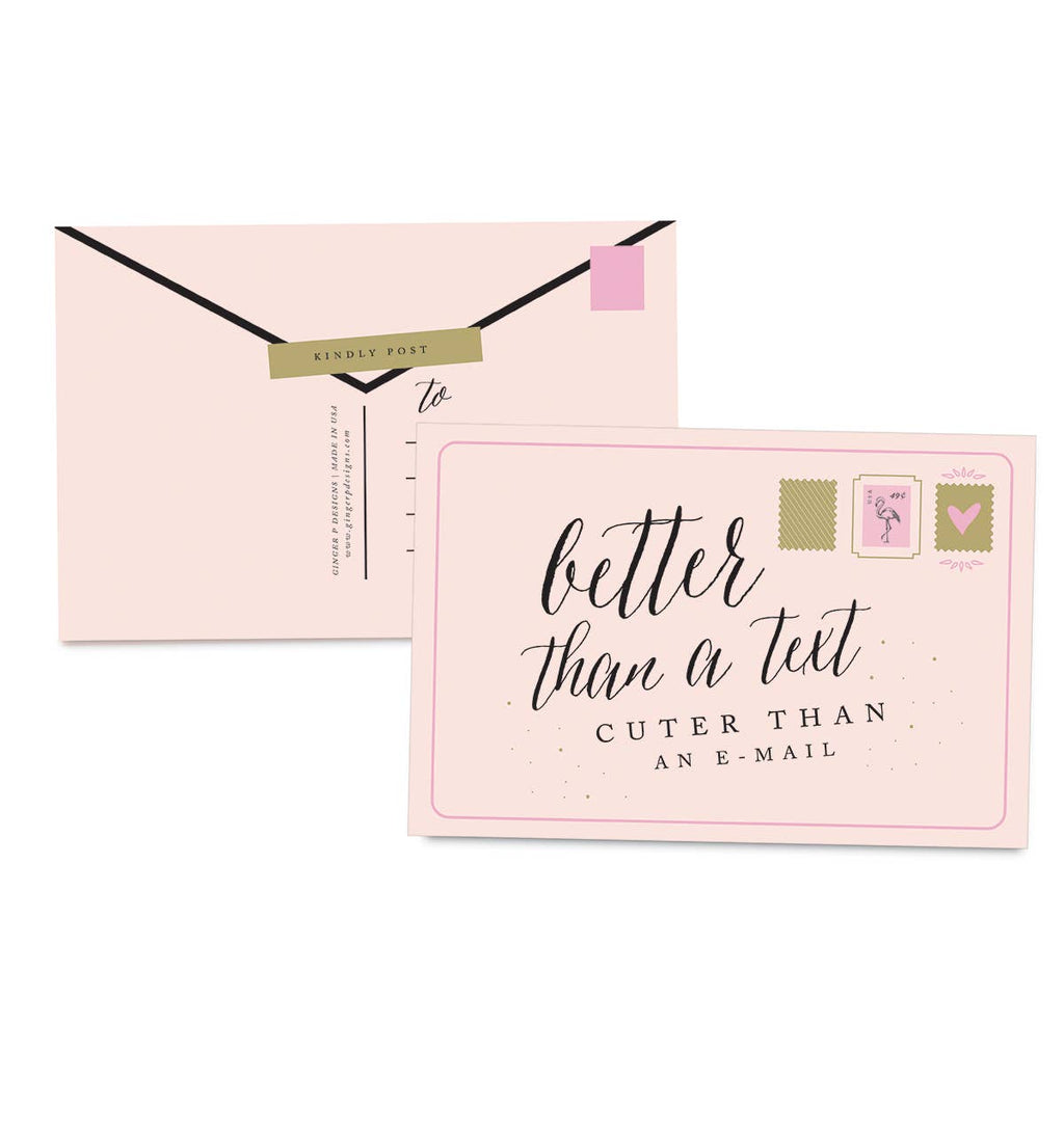 Better Than a Text Postcards | Ginger P. Designs