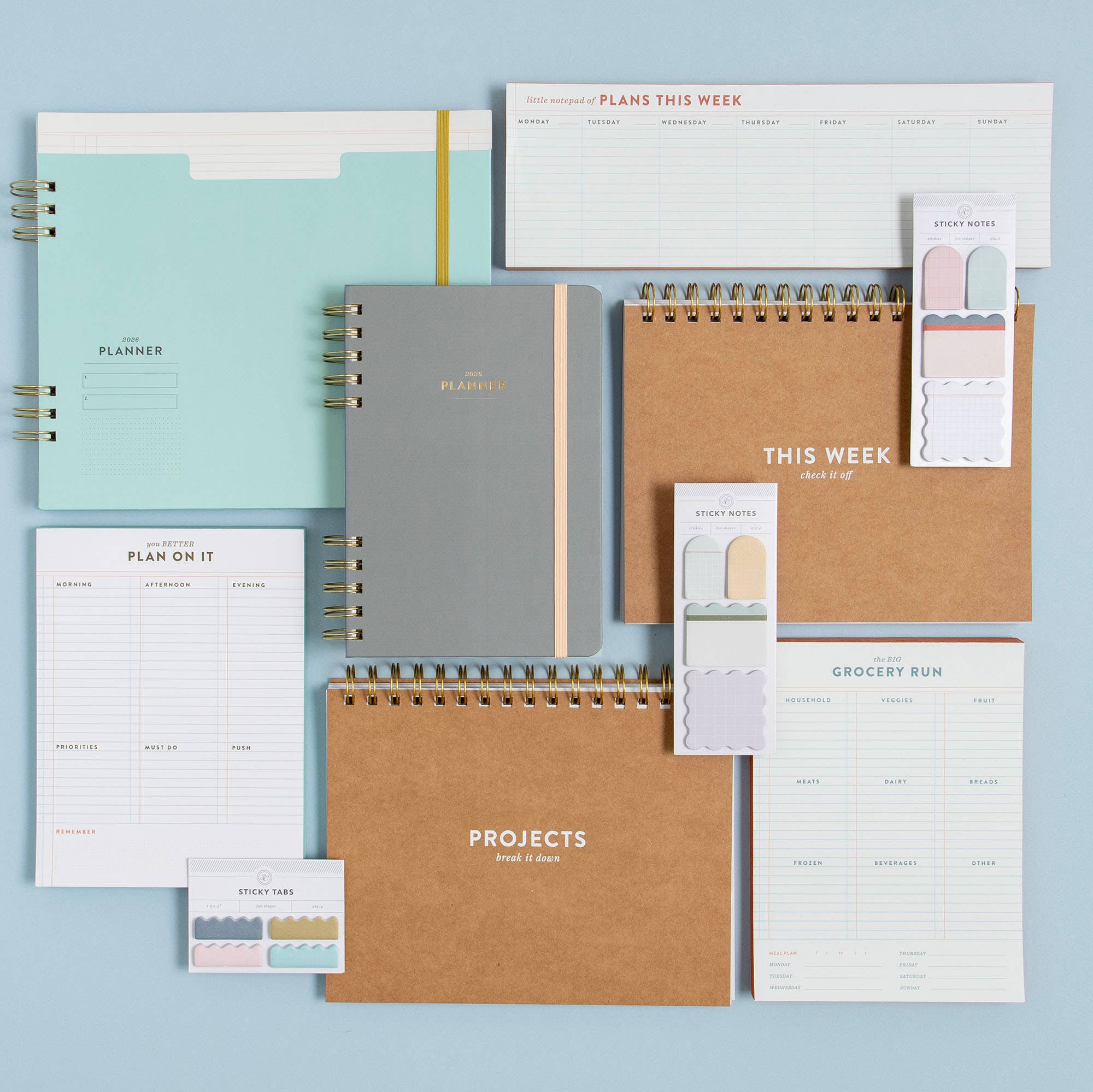 Desk Refresh Sticky Note Set – Grid & Dot Grid Sticky Notes 4-Pack by Studio Calico