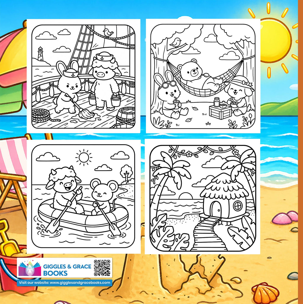 Cozy Summer Cuties Bold & Easy Coloring Book