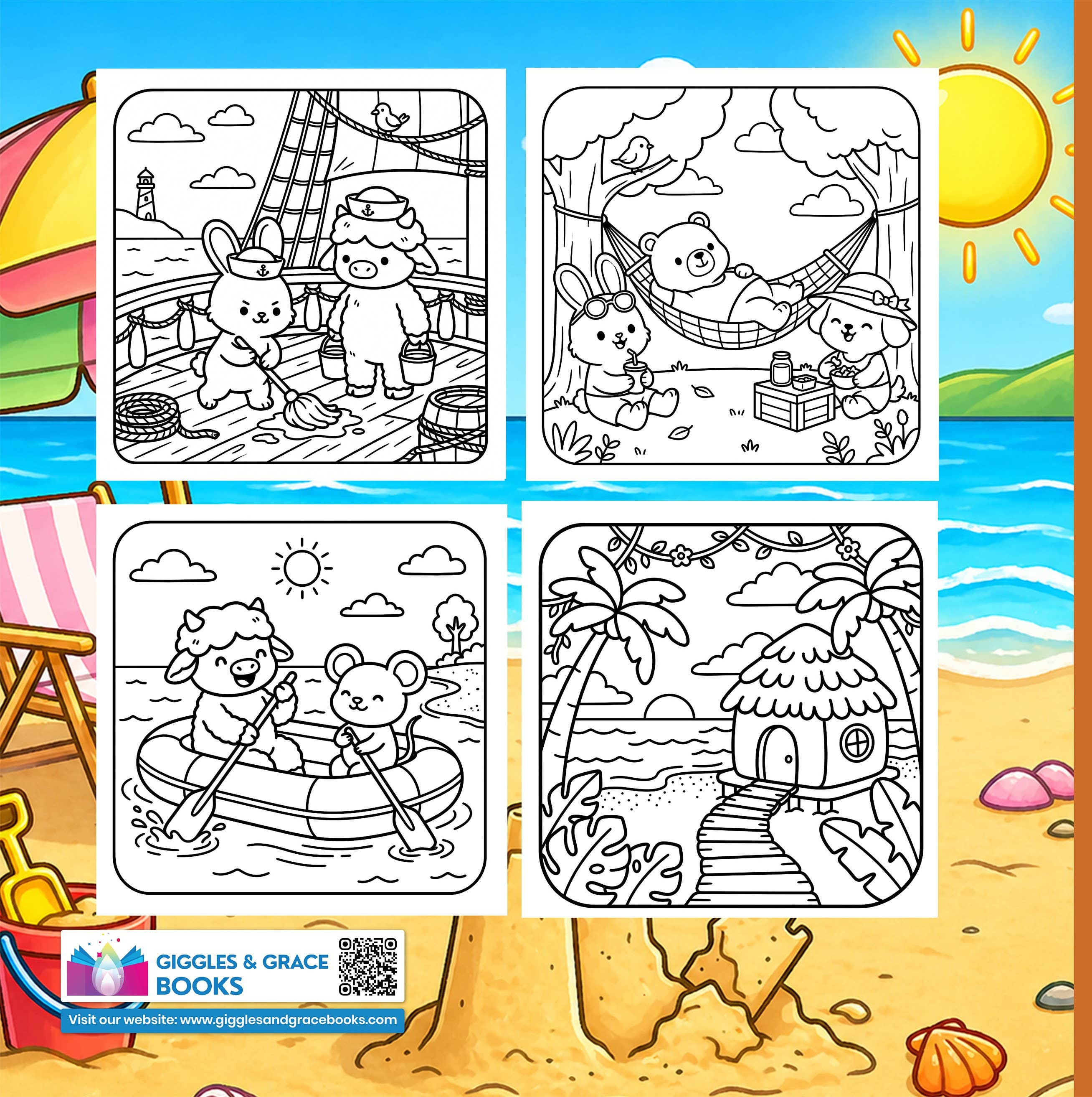 Cozy Summer Cuties Bold & Easy Coloring Book