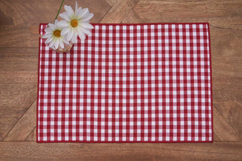 Patriotic Americana Check Placemat, Set of 2 by C&F Home