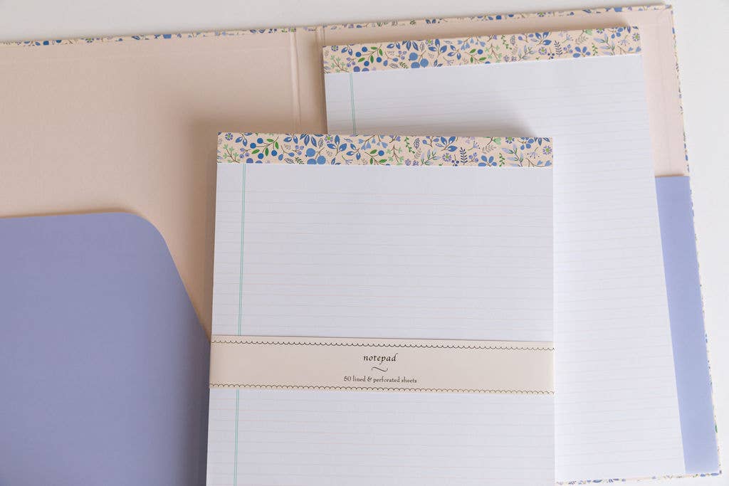 Notepad Set: Blue Floral
