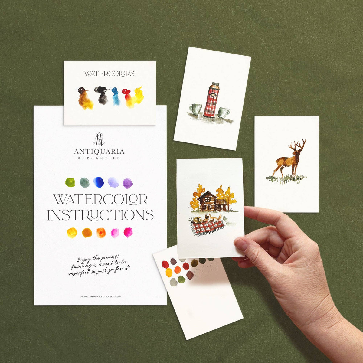 Mini Mountain Cabin Watercolor Kit | Beginner Painting Craft Kit