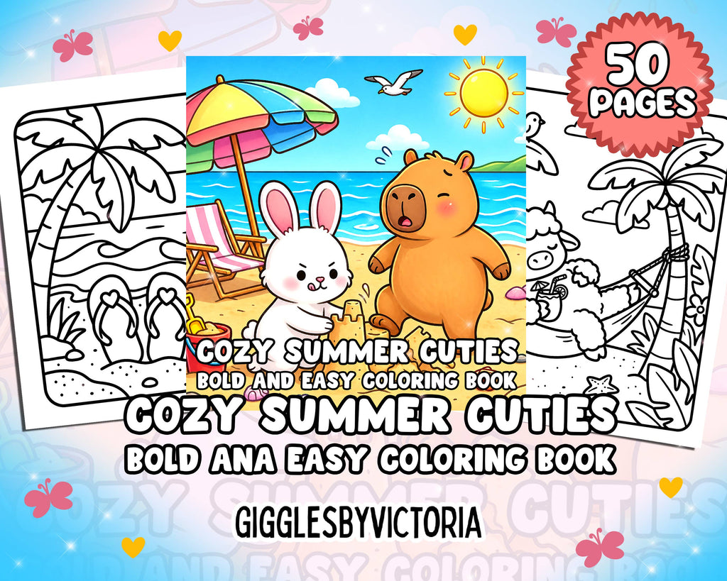 Cozy Summer Cuties Bold & Easy Coloring Book