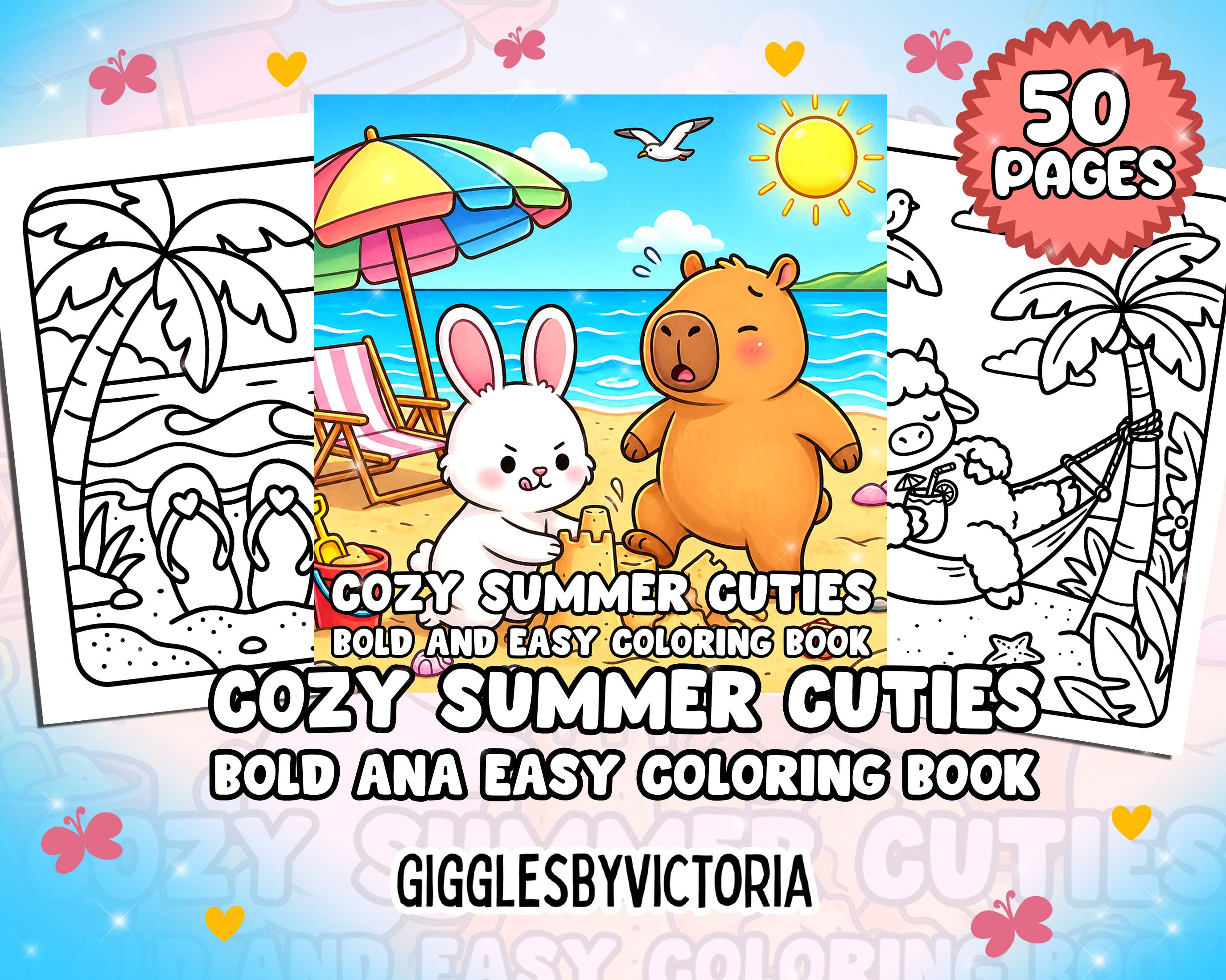 Cozy Summer Cuties Bold & Easy Coloring Book
