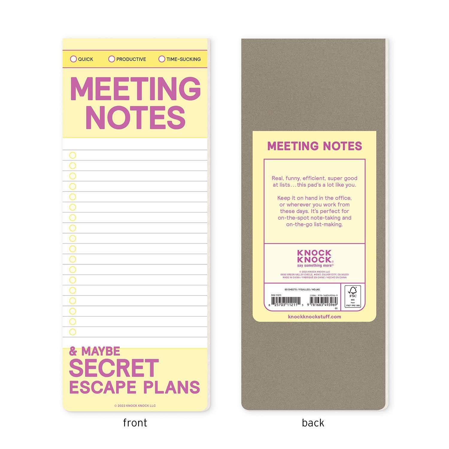 Meeting Notes Make-a-List Pad | Funny Office Notepad