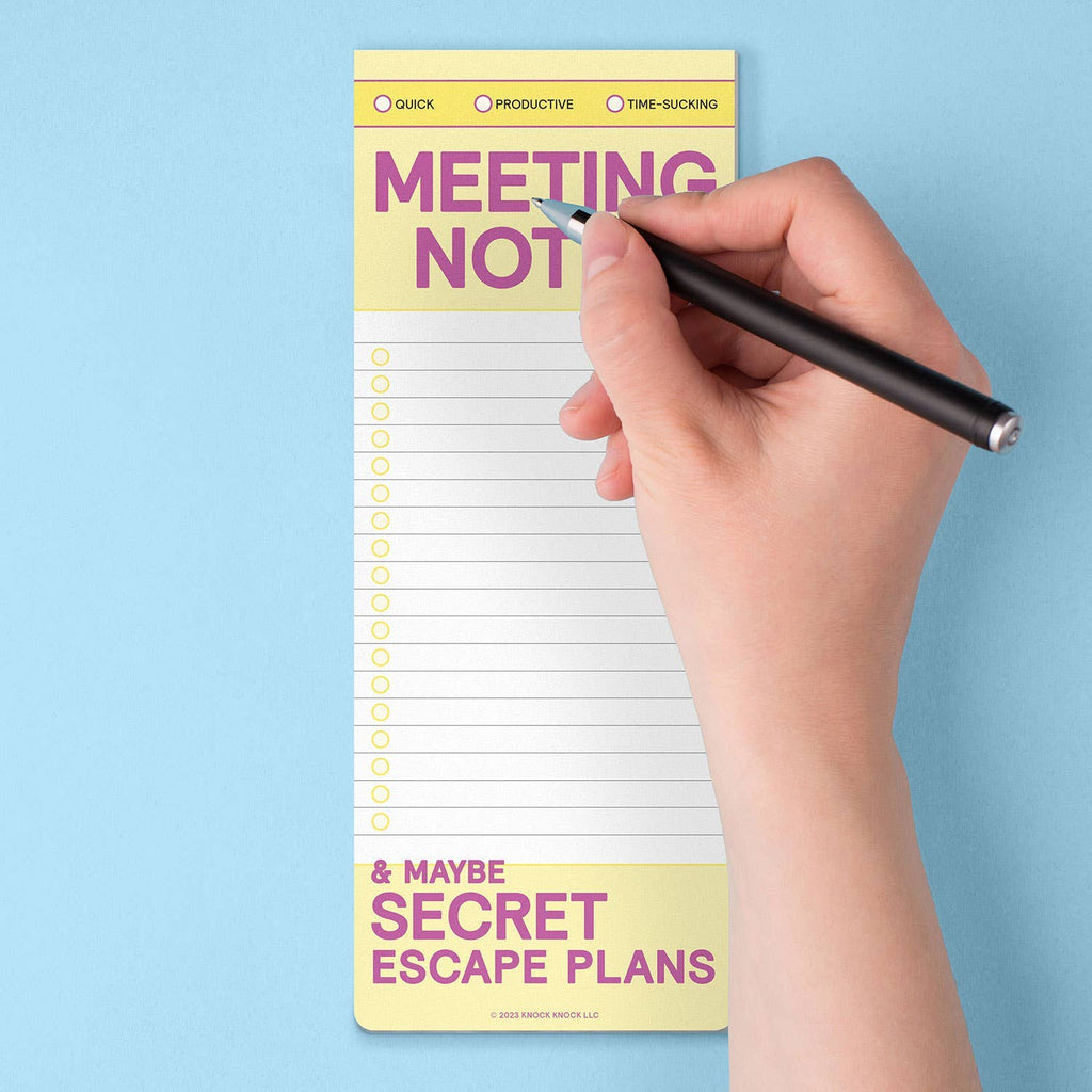Meeting Notes Make-a-List Pad | Funny Office Notepad