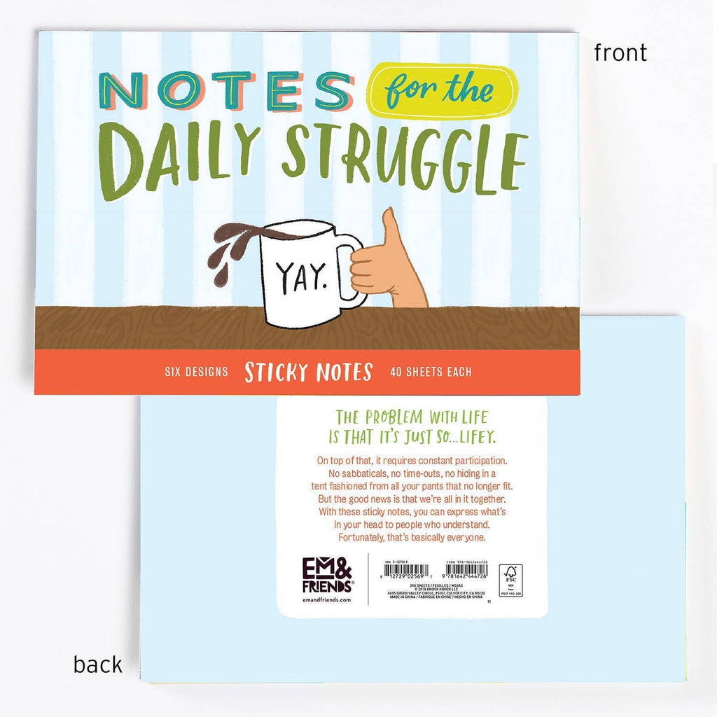 Daily Struggle Sticky Note Packet | Funny Sticky Notes Set