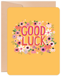 Good Luck Flower Border Good Luck Card