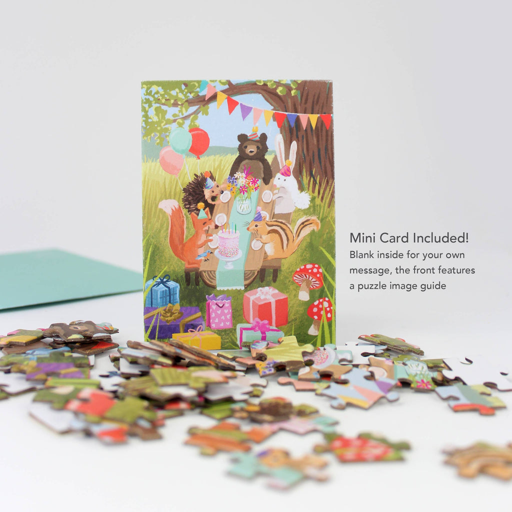 Woodland Party Puzzle Greeting Card