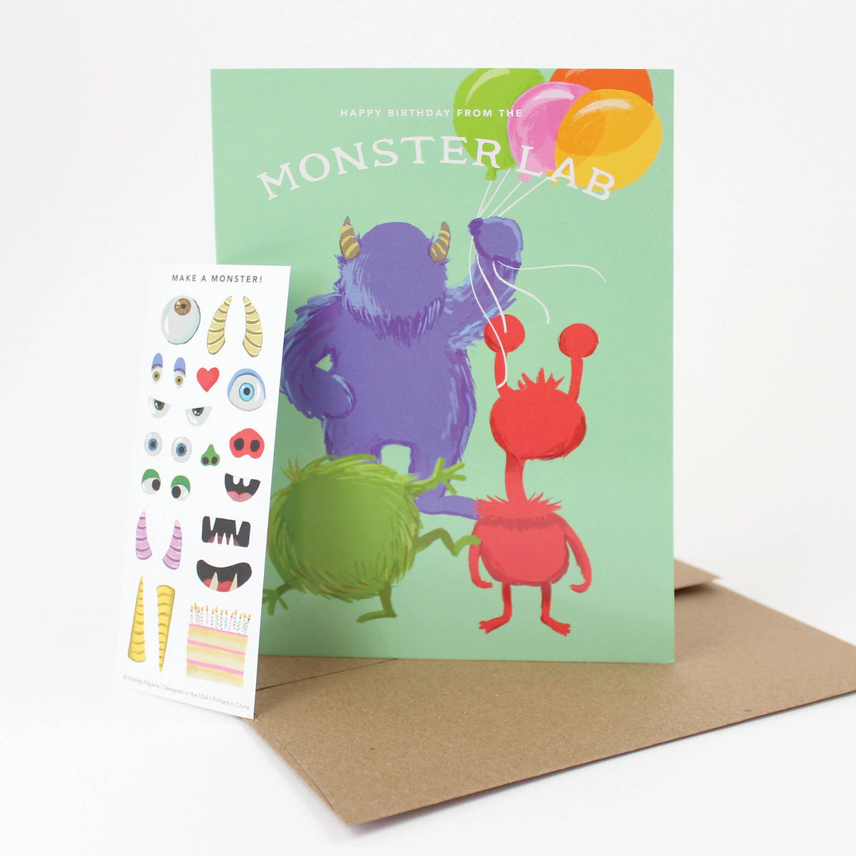 Monster Lab Sticker Scene Greeting Card