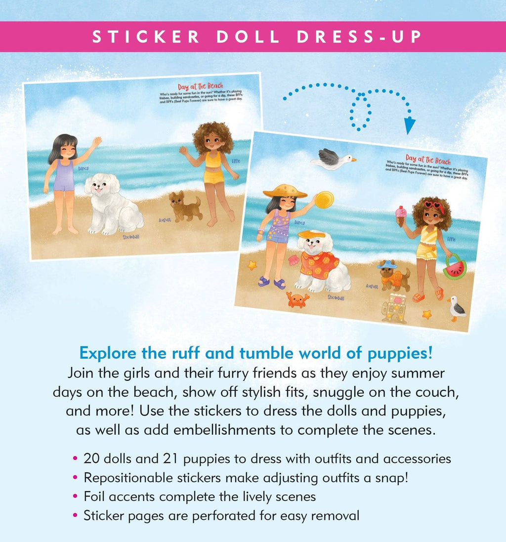 Puppies Sticker Doll Dress-Up Book | Peter Pauper Press