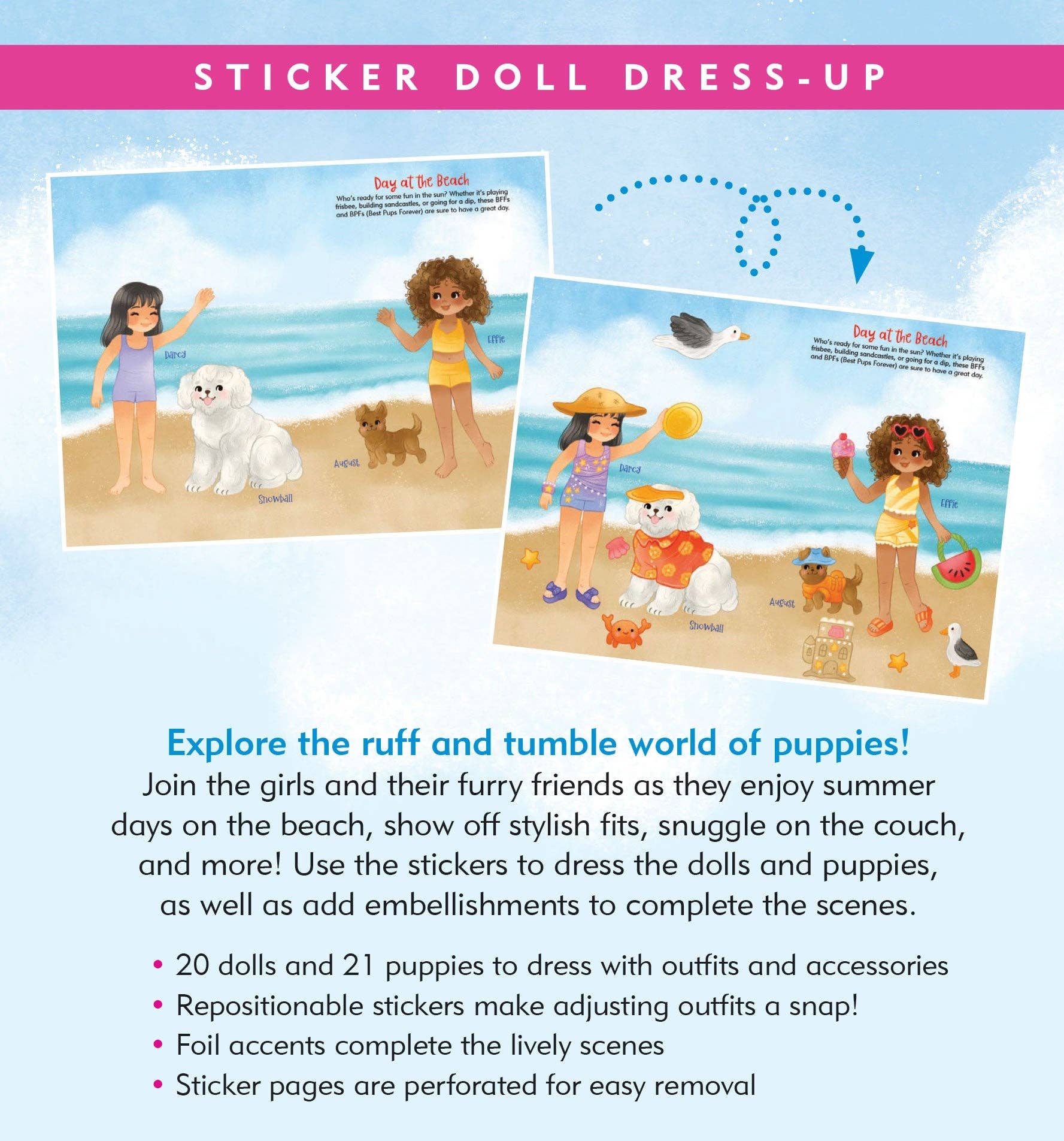 Puppies Sticker Doll Dress-Up Book | Peter Pauper Press