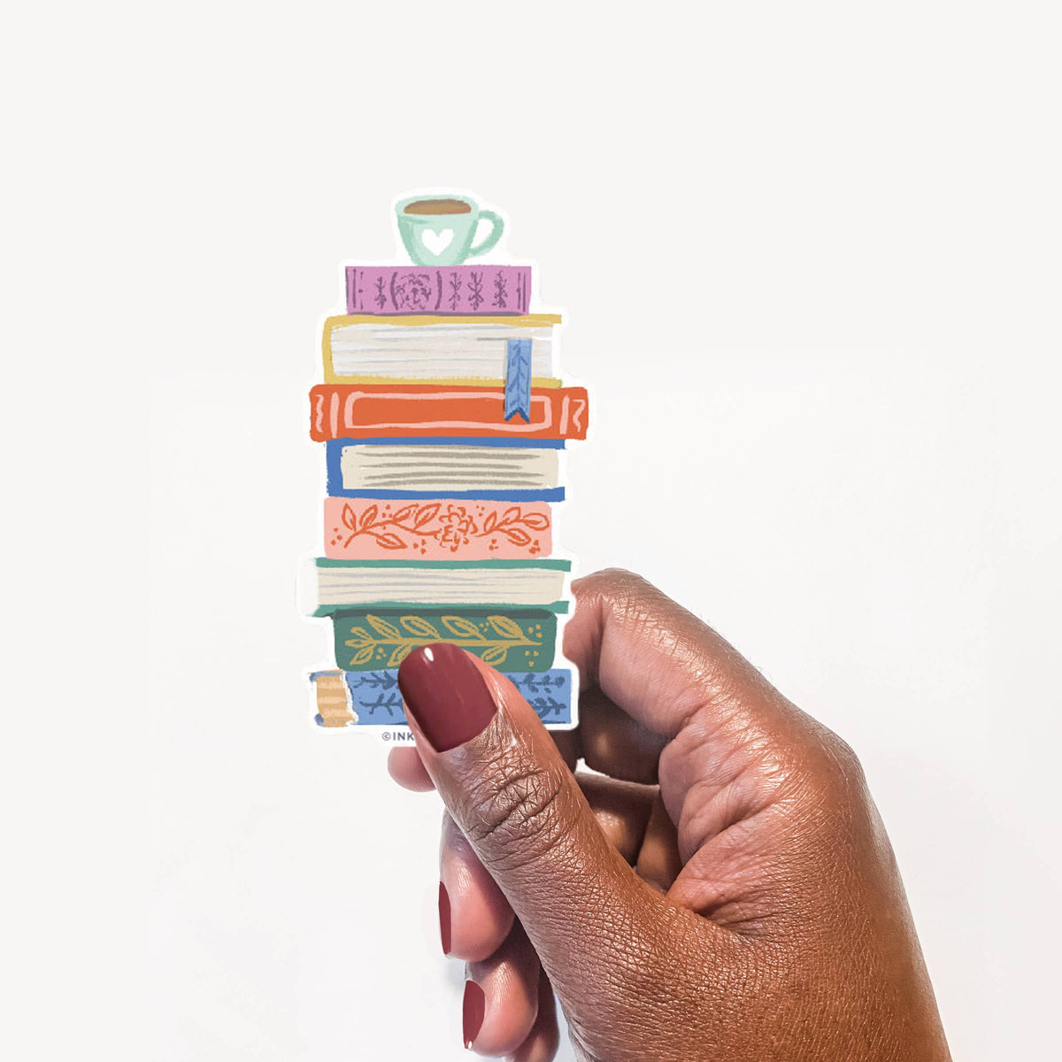 Book Stack Waterproof Vinyl Sticker