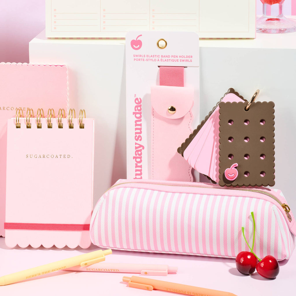 Bubble Gum Swirls Elastic Band Pen Holder