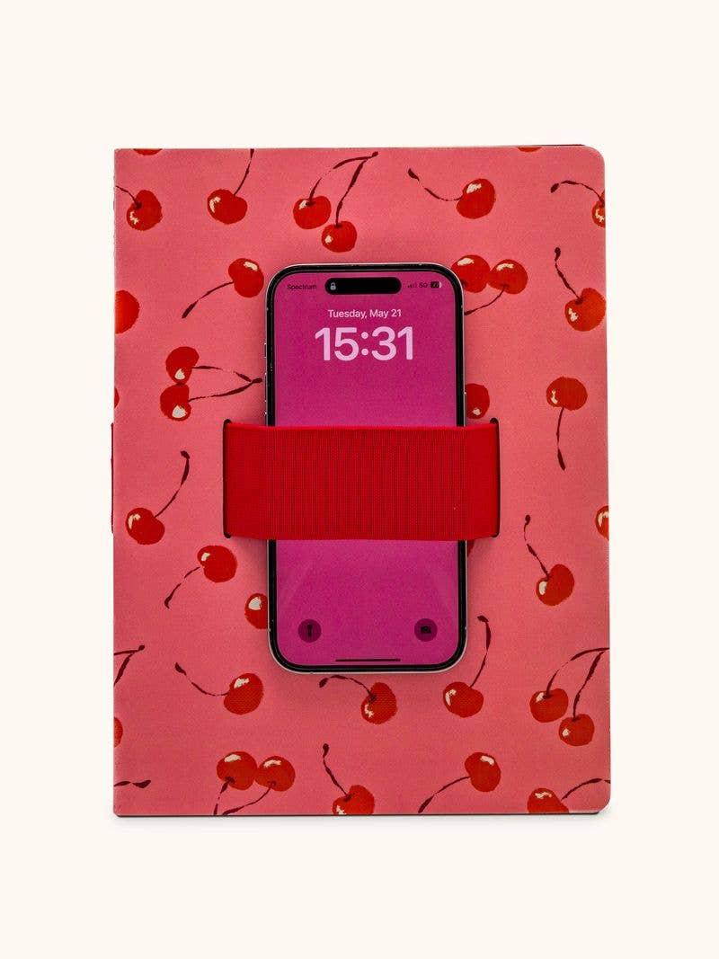 On-the-Go Notebook – Fresh-Picked Cherries Casey Notebook with Phone Loop by Studio Oh!