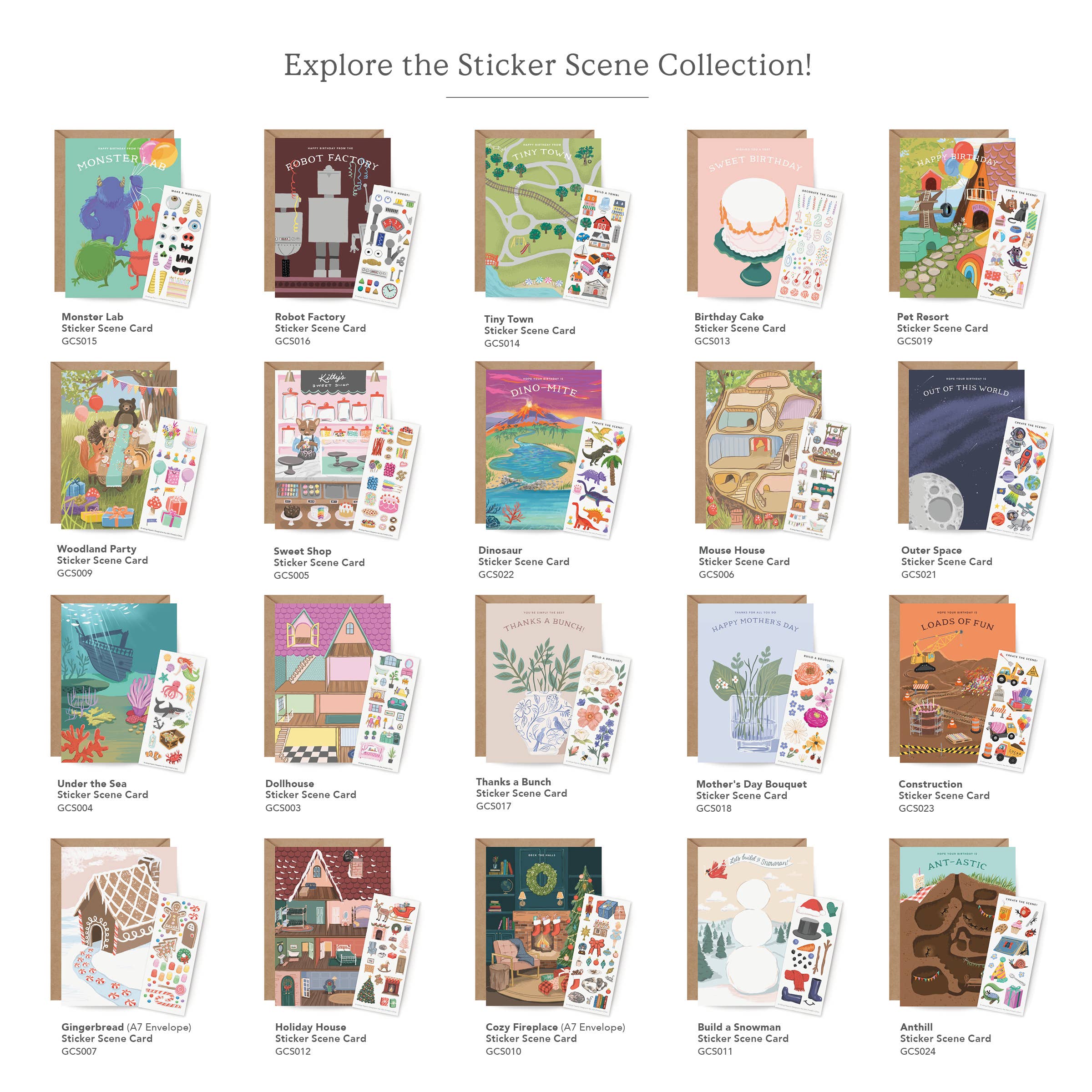 Pet Resort Birthday Sticker Scene Card