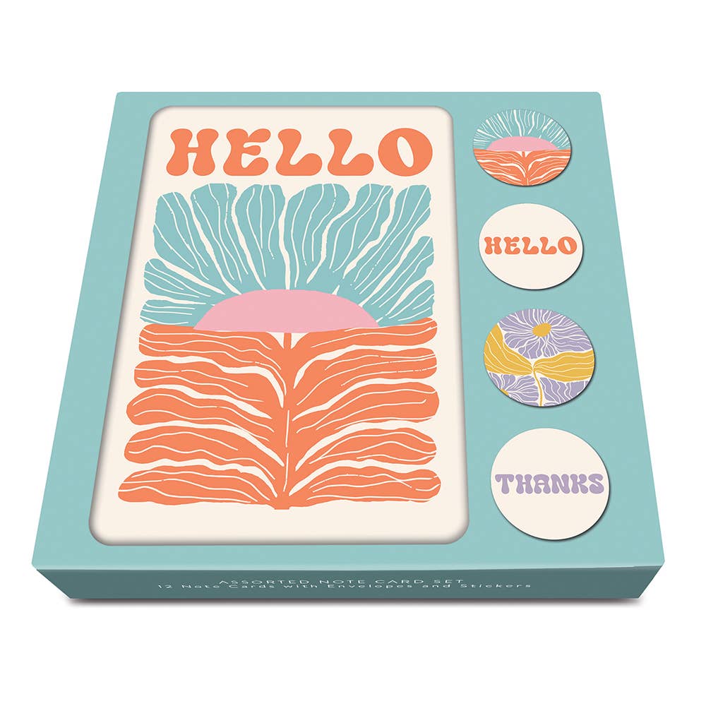 Fancy Flora Note Card Set with Stickers