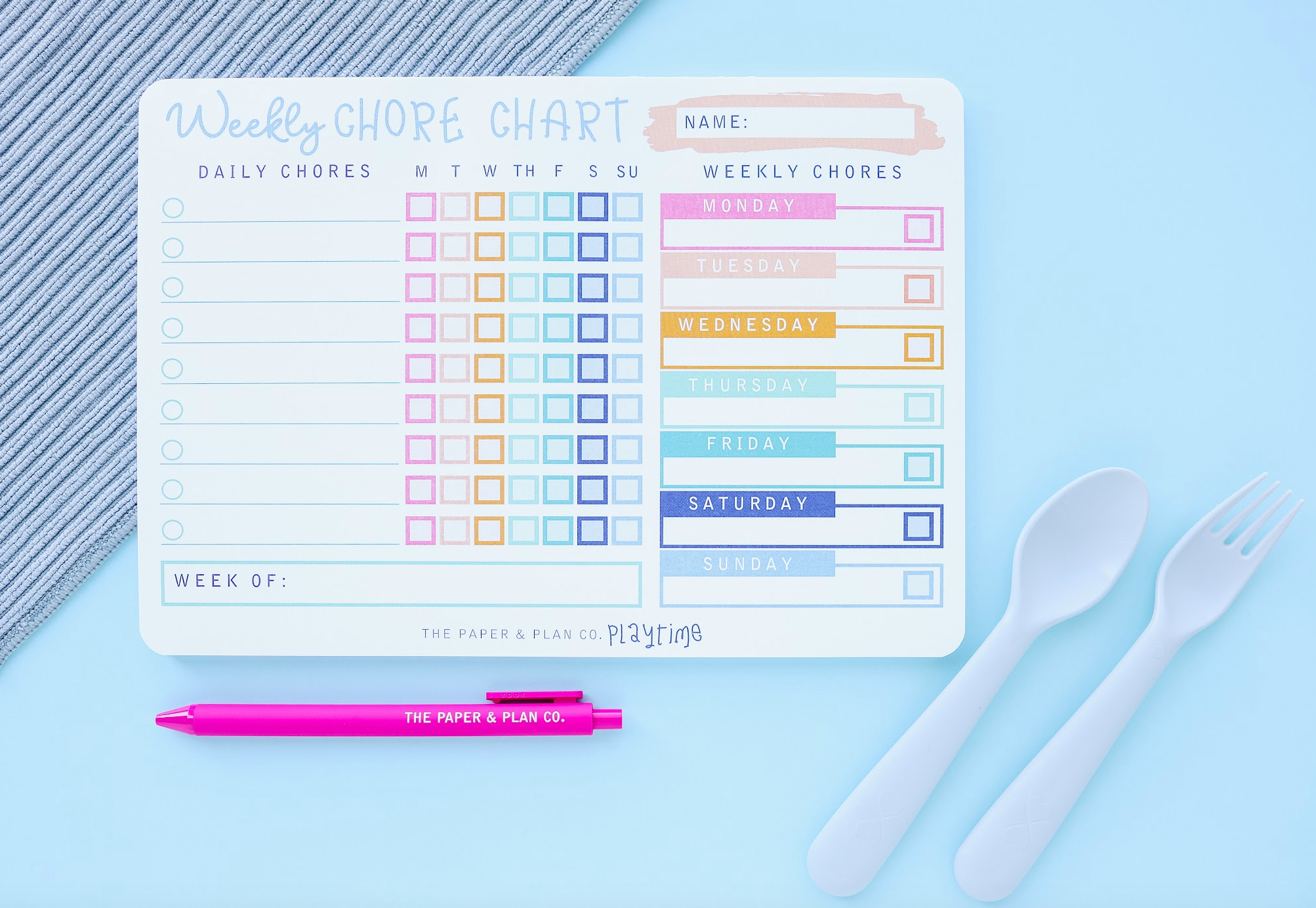 Kids Weekly Chore Chart by The Paper and Plan Co.