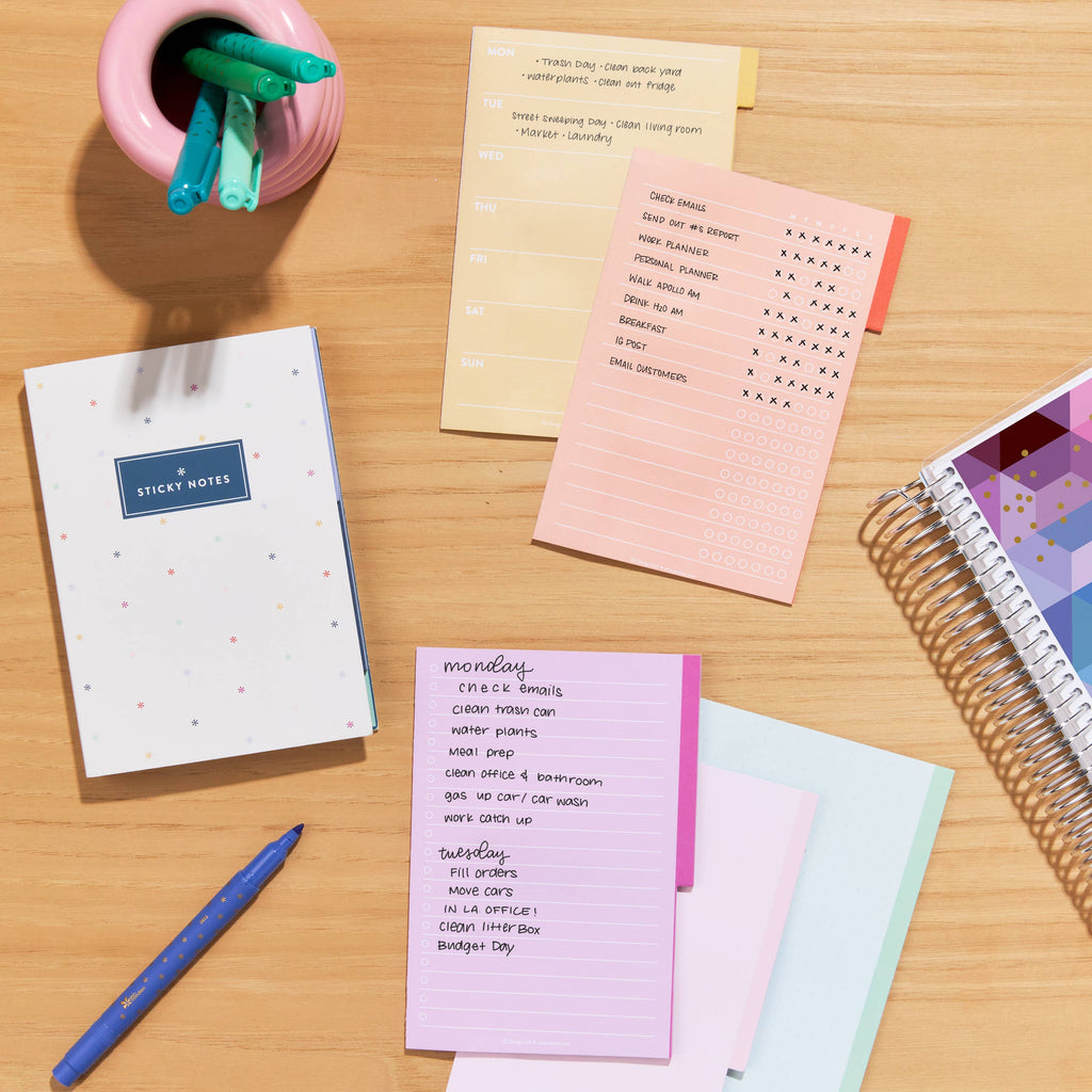 Functional Tabbed Sticky Note Booklet - Colorful - Erin Condren