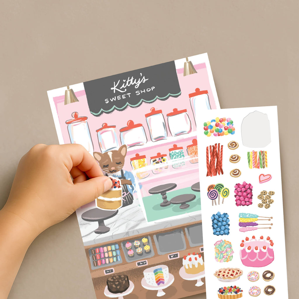 Sweet Shop Sticker Scene Greeting Card