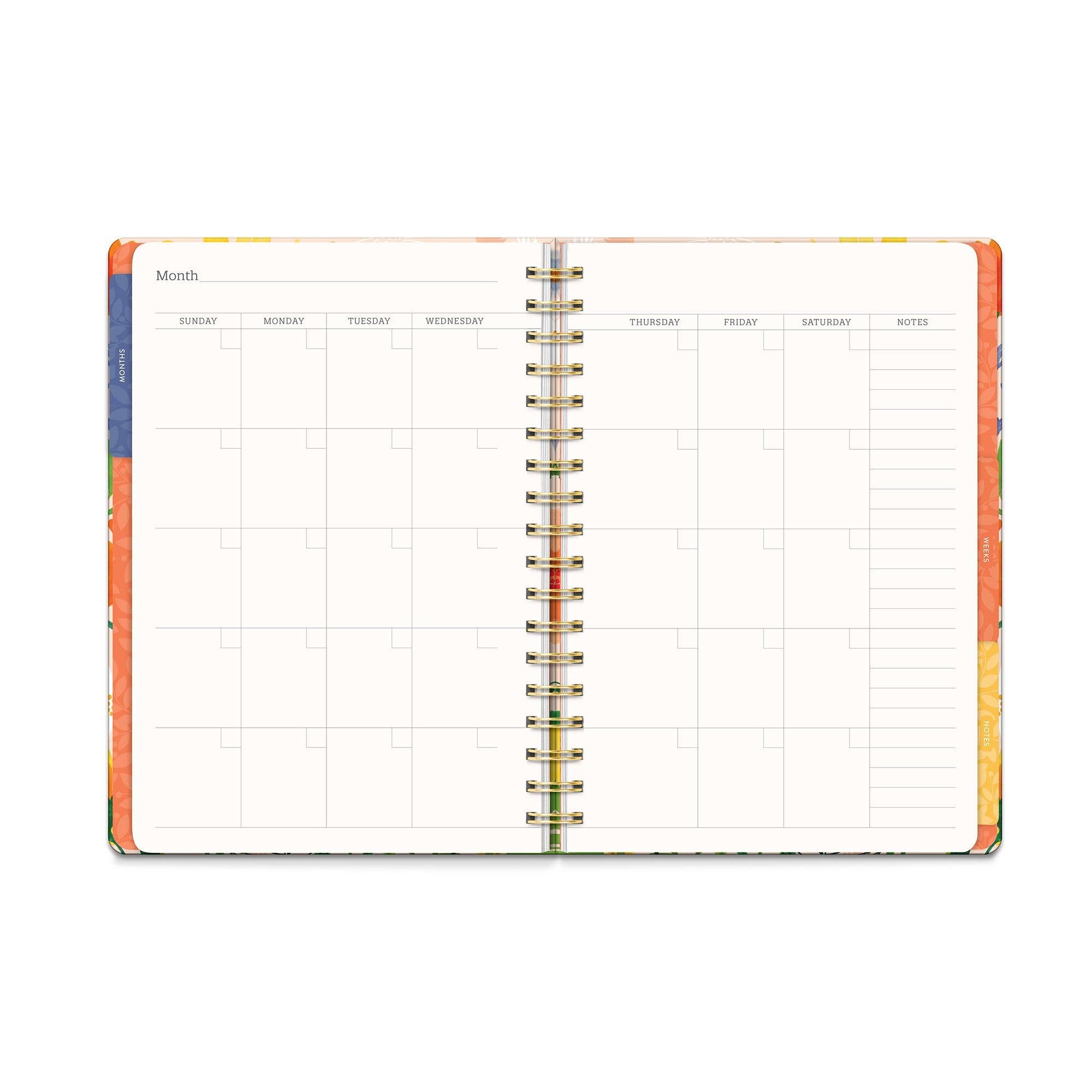 Planner Lover Undated Tri-Tab Planner – Bold Blossoms Hardcover Planner by Studio Oh!