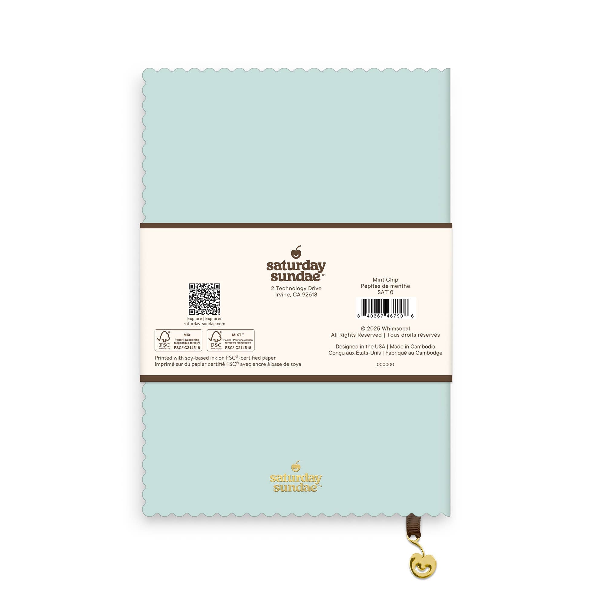 Mint Chip Spumoni Swirls Scalloped Journal – A5 Lined Notebook