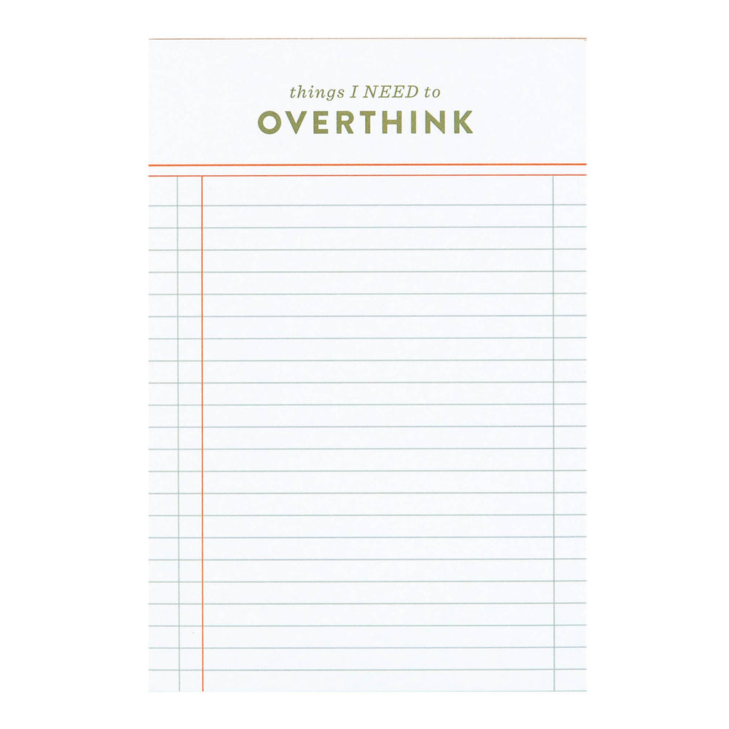 Things I Need to Overthink Notepad | Studio Calico