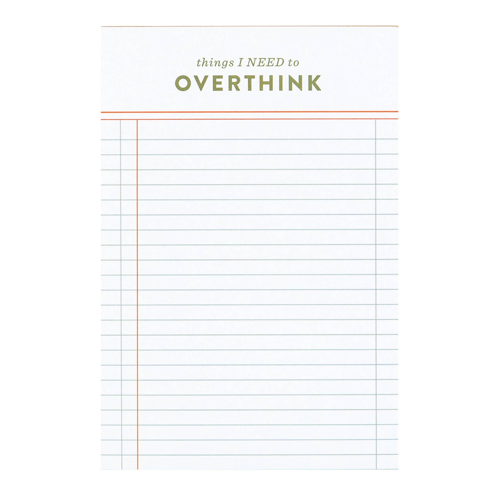 Things I Need To Overthink 4x6 Notepad
