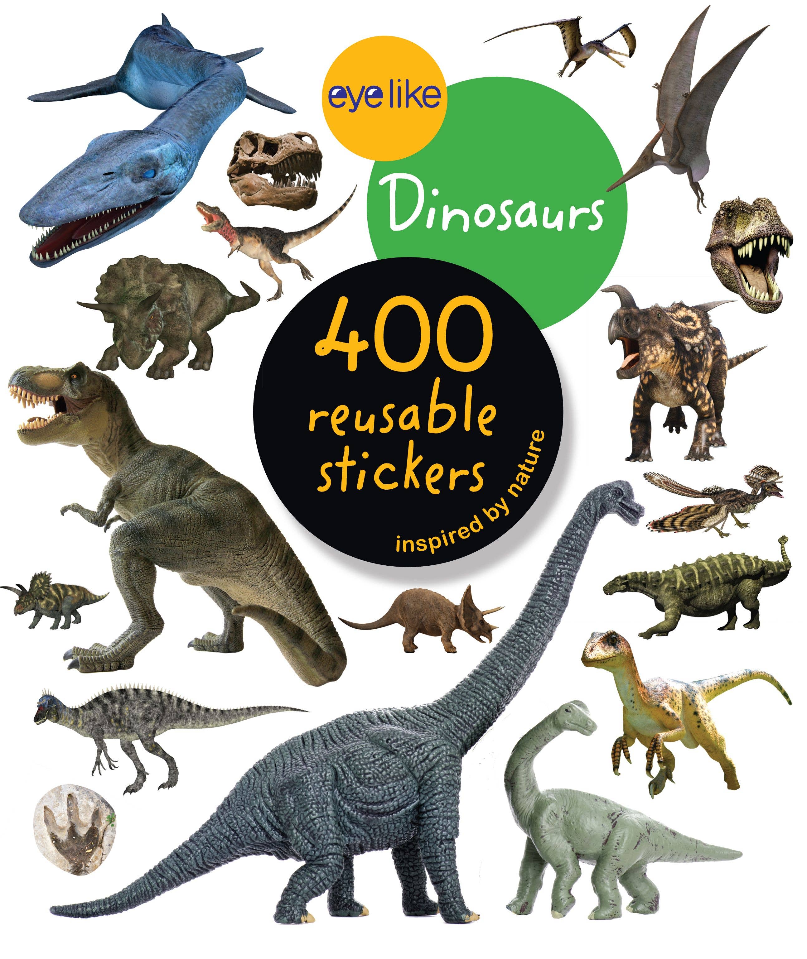 Eyelike Stickers: Dinosaurs | 400+ Reusable Photorealistic Dinosaur Stickers