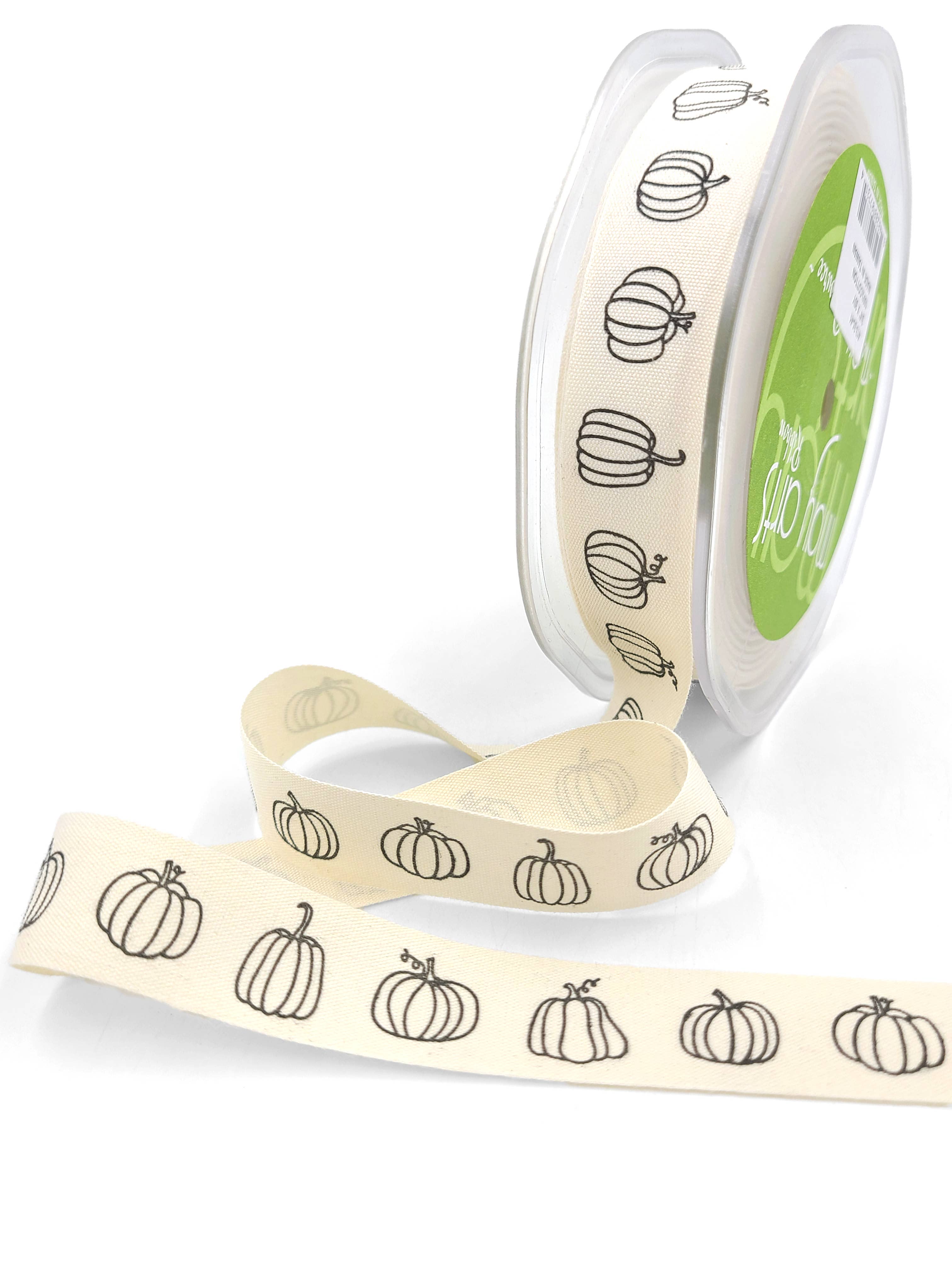 3/4" Pumpkins Print 100% Cotton Ribbon