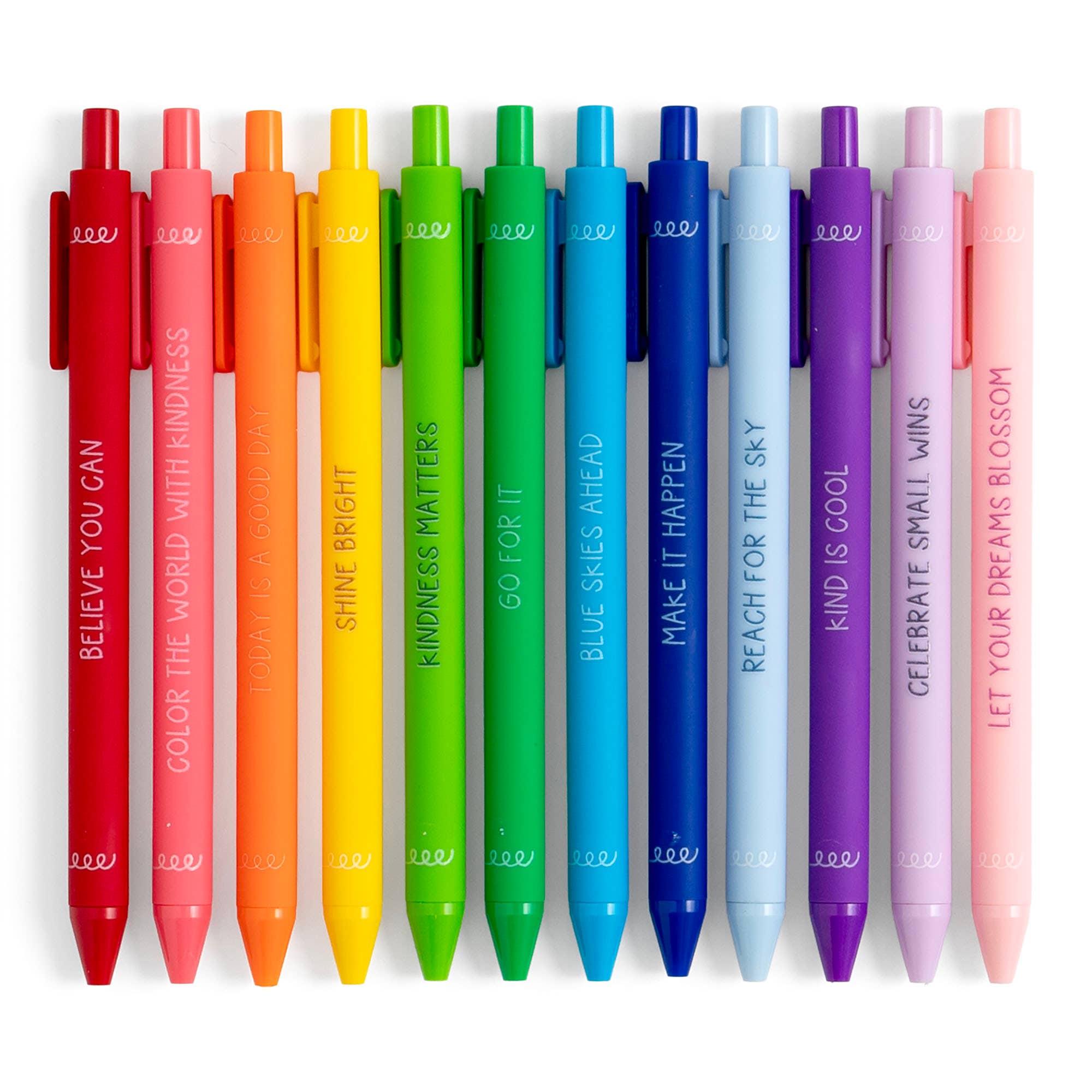 Happy Colors Crayon-Inspired Affirmations Pen Set of 12