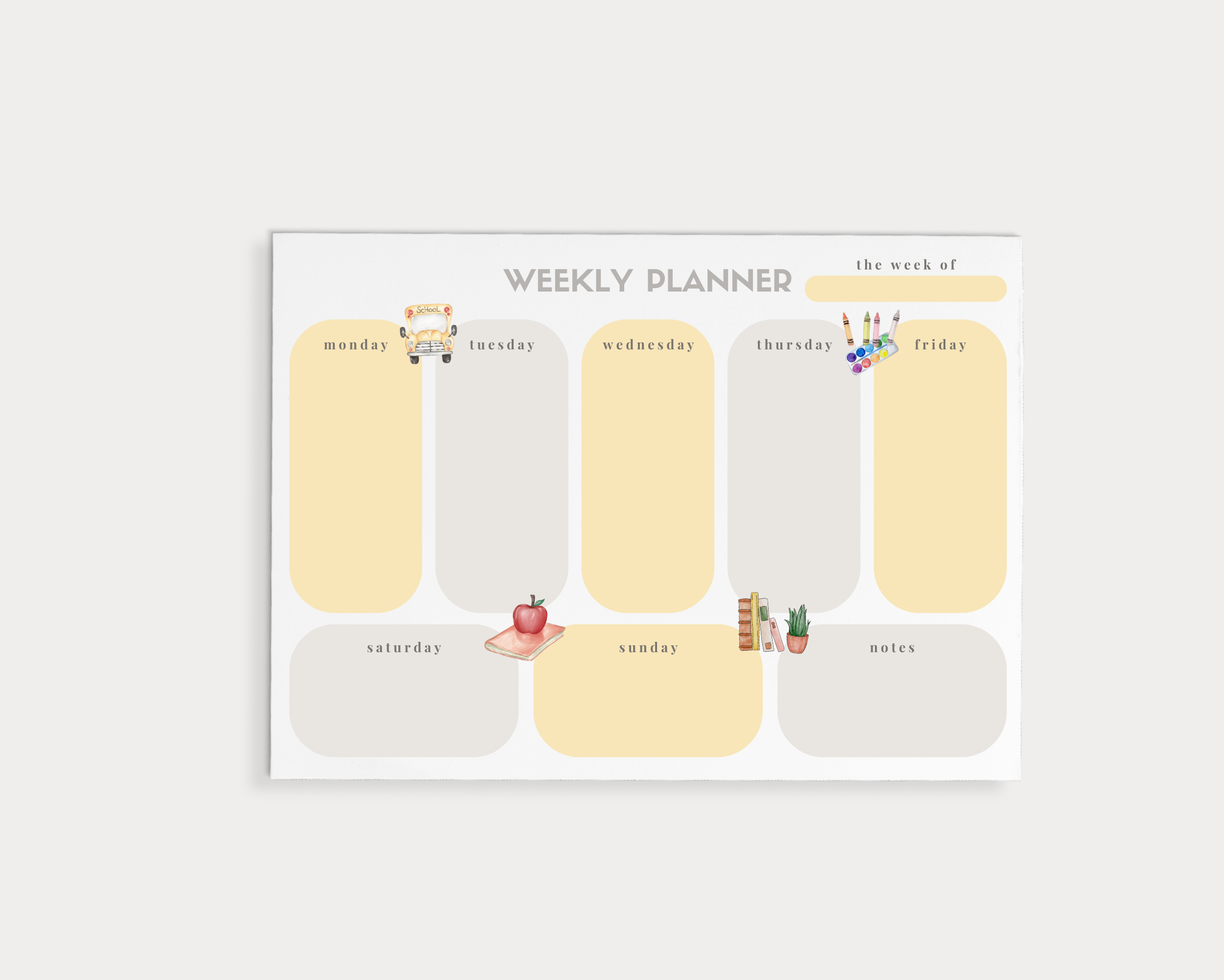 Teacher Weekly Planner Notepad