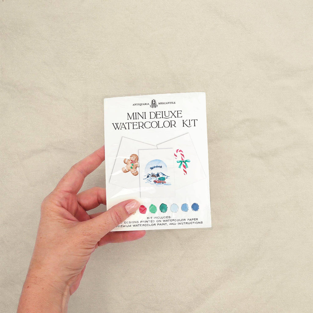 Mini Christmas Watercolor Kit  | Gingerbread, Candy Cane & Snow Globe