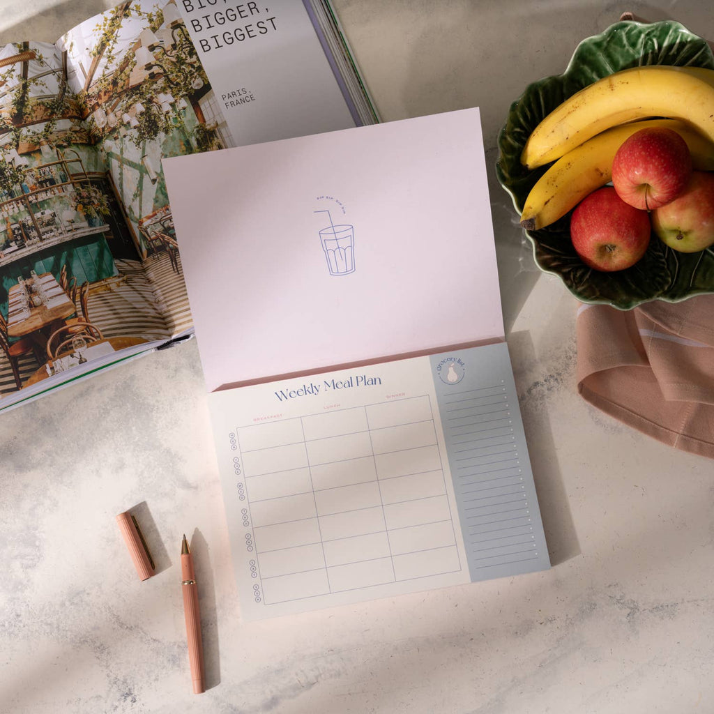 Weekly Meal Planner & Grocery List, Undated - On the Menu