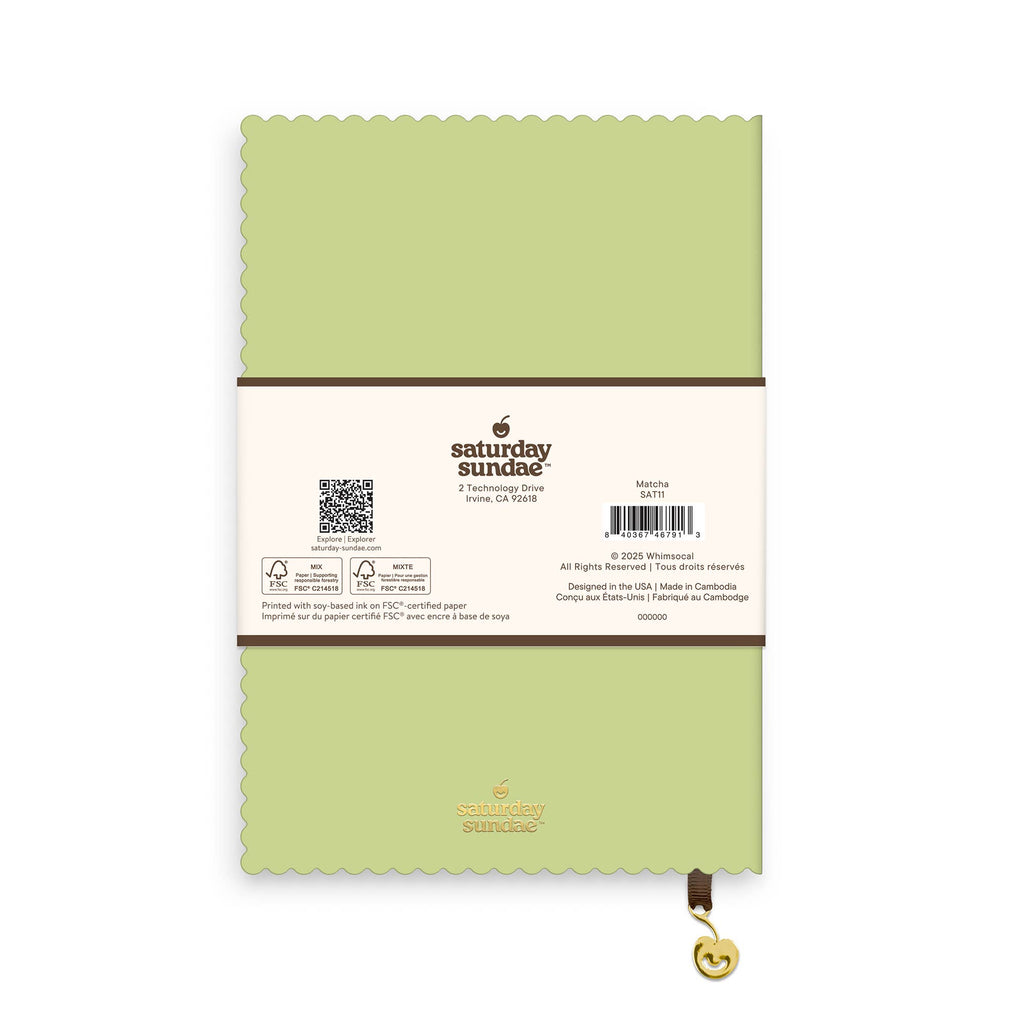 Matcha Spumoni Swirls Scalloped Journal – A5 Lined Notebook