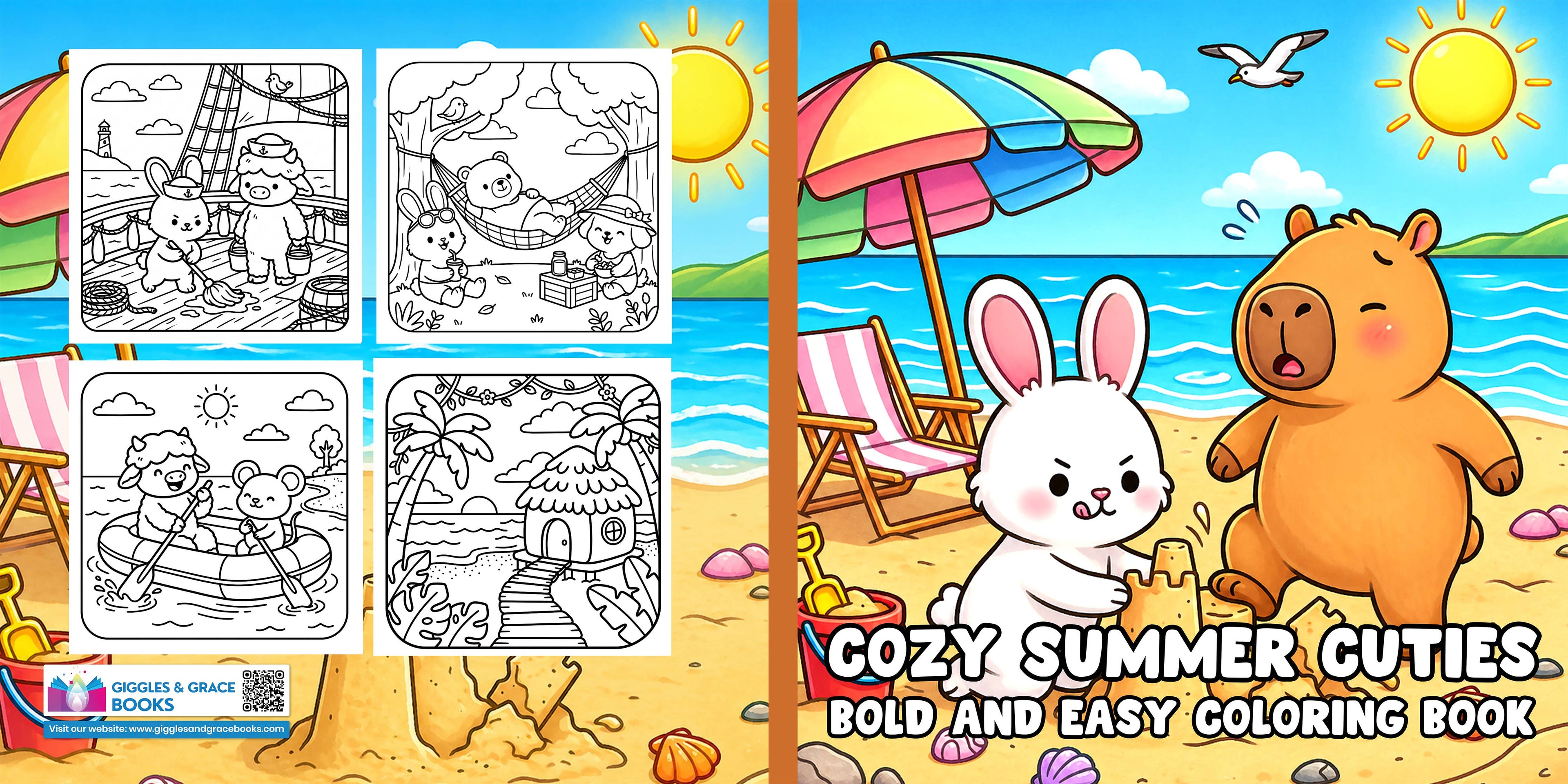 Cozy Summer Cuties Bold & Easy Coloring Book