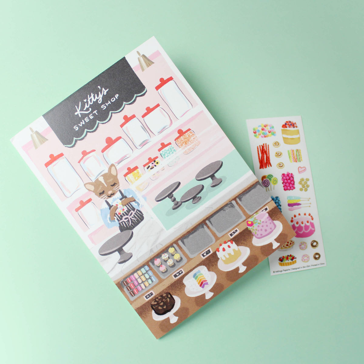 Sweet Shop Sticker Scene Greeting Card