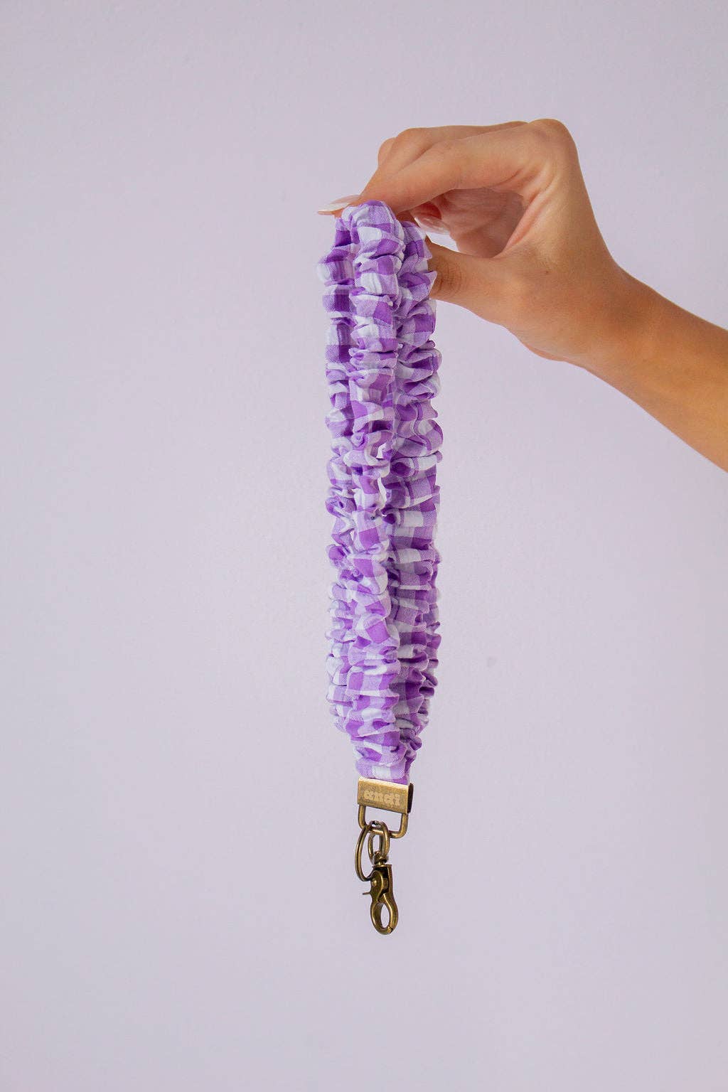 Iris Gingham Lanyard | Purple Plaid ID Badge Holder