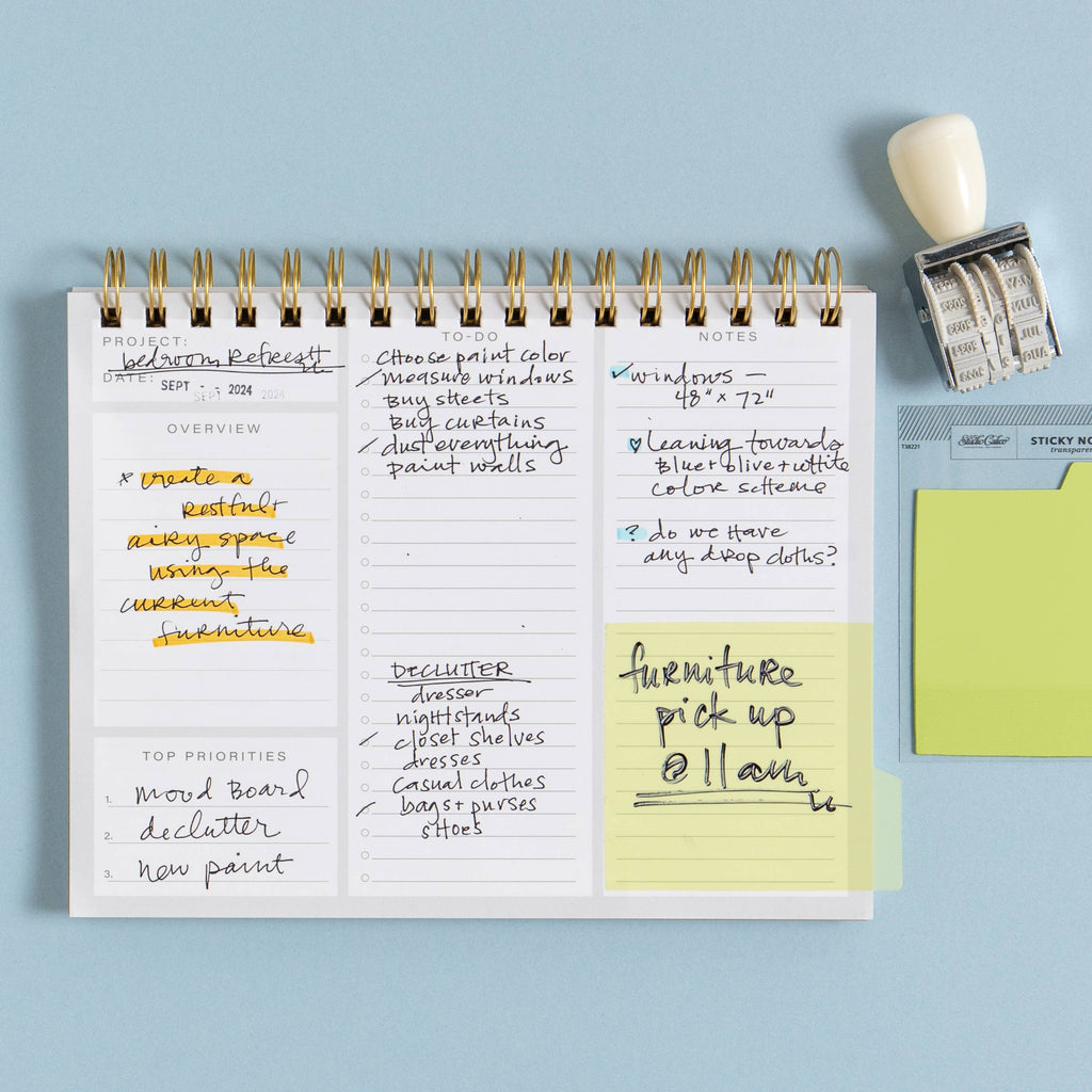 Tabbed Transparent Sticky Notes in Green | Studio Calico