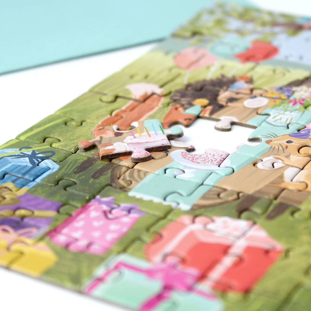 Woodland Party Puzzle Greeting Card